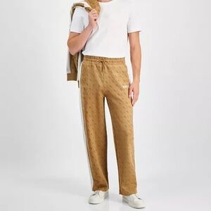 GUESS Men's Tan Logo Mojo Pant Joggers with White Stripes Size XL NWT